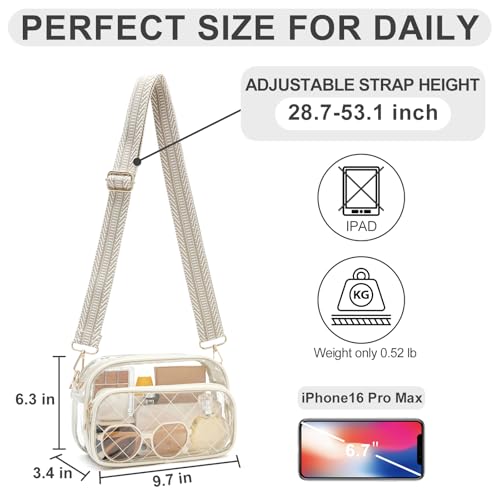 NEOREAL Clear Bag for Stadium Events Transparent Bags Crossbody Small Purse for Women Girls for Concerts Sports Approved3