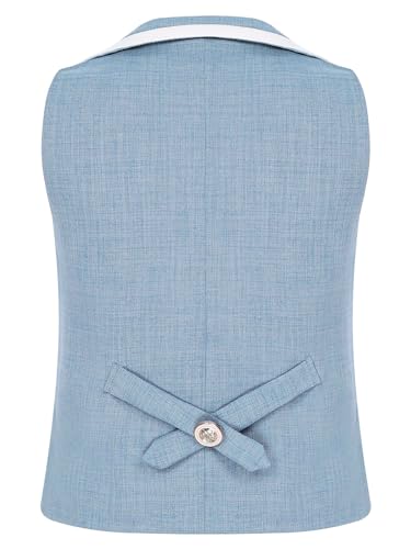 renvena Little Boys One Button Formal Suit Vest Notch Lapel Fully Lined Dressy Waistcoat Vest2
