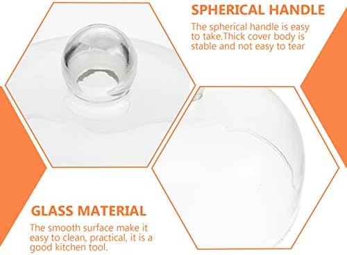 VORCOOL Cake Glass Cover Dome Desert Cloche Round Display Cake Plate Serving Platter Punch Bowl Food Tent Pastry Cover Party Supplies 23CM
