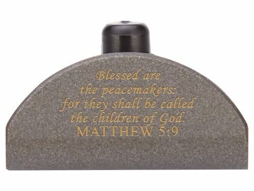 NDZ Performance Grip Plug for Glock Gen 4-5 – Heavyweight Brass – Fits G17 G19 G22 G23 G31 G34 G45 G47 – Cerakote Tungsten Finish, Bible Matthew 5:9 – Made in USA