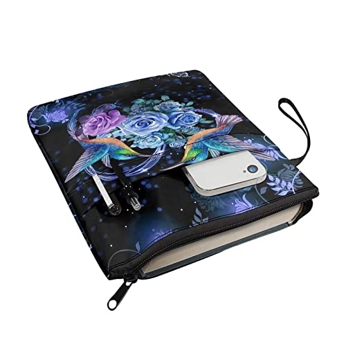 HELLHERO Hummingbird Book Cover for Soft Cover Books Hardcovers Book Sleeve with Zipper Paperback Book Pouch with Zipper for Book Lovers Teen Adults Student Classroom Readers - Image 3