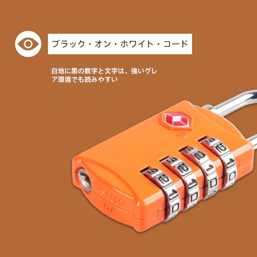 Diyife TSA南京錠 4桁ダイヤルロック