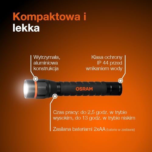 OSRAM LEDinspect TORCH 350 ESSENTIAL, funkcja zoom, jasność 350lm, 6500K, 3 tryby światła, latarka inspekcyjna LED