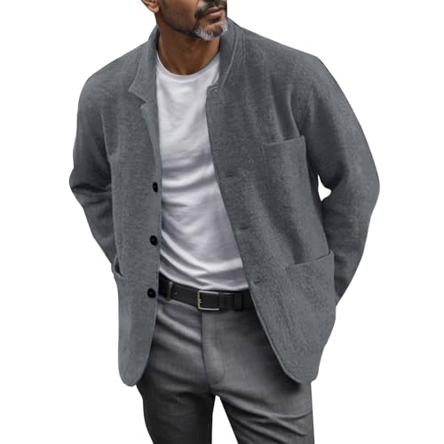 Générique Giacca da uomo tinta unita taglio sciolto per autunno