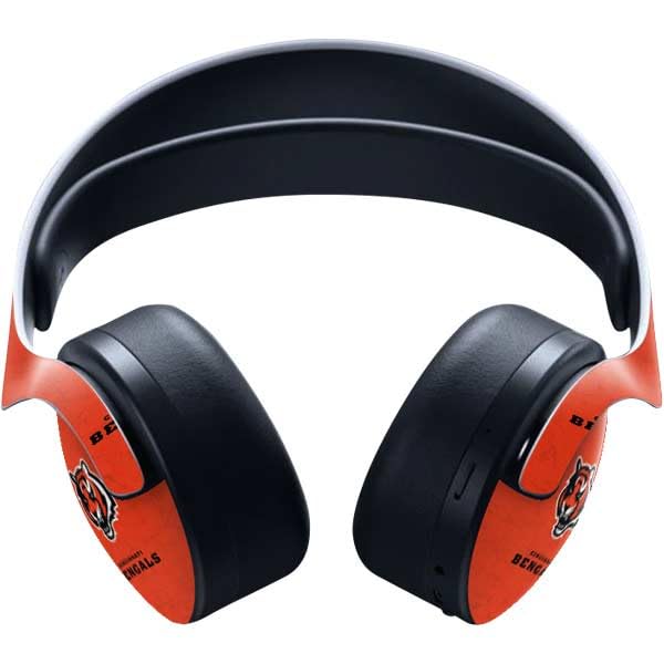 Skinit Decal Gaming Skin Compatible with Pulse 3D Wireless Headset for PS5 - Officially Licensed NFL Cincinnati Bengals - Alternate Distressed Design