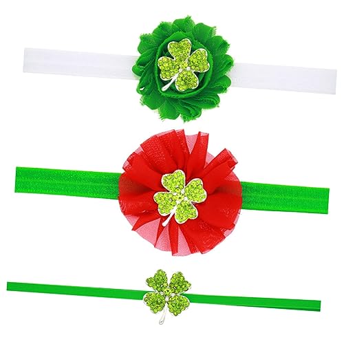 KOMBIUDA 3 Pçs Bandanas Para Crianças Hijab Para Crianças Infantil Bandana Trevo Tiaras De Chiffon L