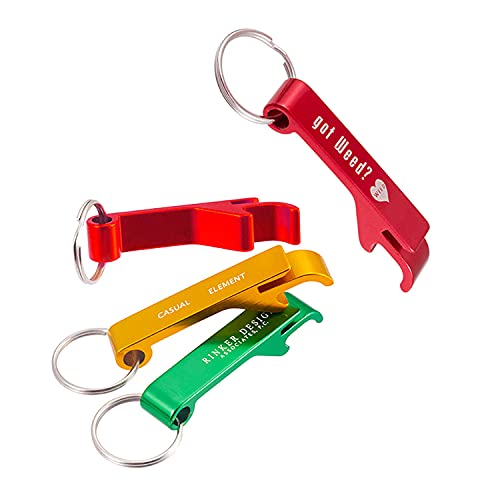 100Pcs Personalized Bottle Opener Keychain Custom Aluminum Beer Bottle Opener Engraved Any Text/Logo Wedding Favors, Brewery, Bar, Anniversaries, Party, Restaurant, Property Agent, Guests, Graduation #TOP2