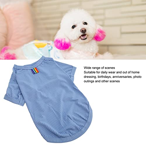 Camiseta para cachorro, moda primavera verão, estampa fofa de listras, fina, respirável, macia, elás