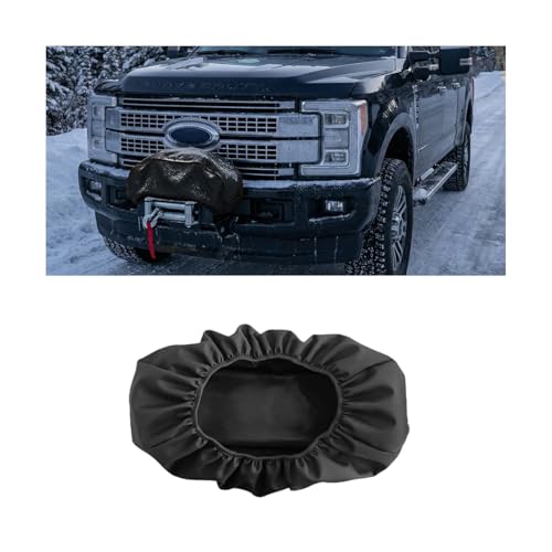 ANFTDCO Car Winch Cover, 8500-17500 lbs Dust-Proof Oxford Fabric Heavy Duty Vehicle Electric Hoist Protection Cover, Waterproof Automotive Winches Accessories, Universal Fit