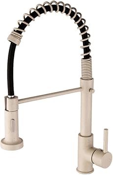 Spring Pullout Brass Matte Black Kitchen Faucet Hot Cold Water Mixer Tap Faucets 360 Rotation 2 Functions,Whitedot