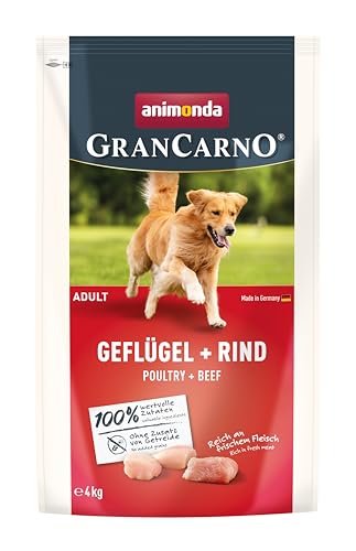 animonda GranCarno Adult Hundetrockenfutter getreidefrei Geflügel + Rind (1 x 4 kg), Trockenfutter...
