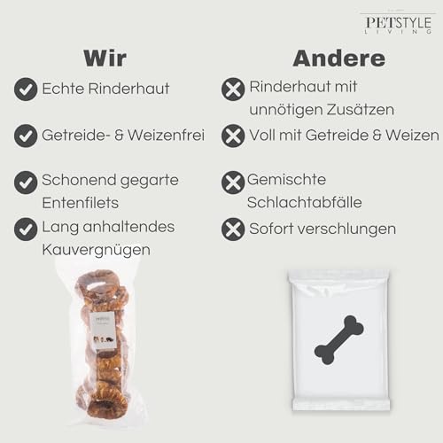 Petstyle Living Kauring mit Ente - Hundesnack - 12,5cm - 10 Stück