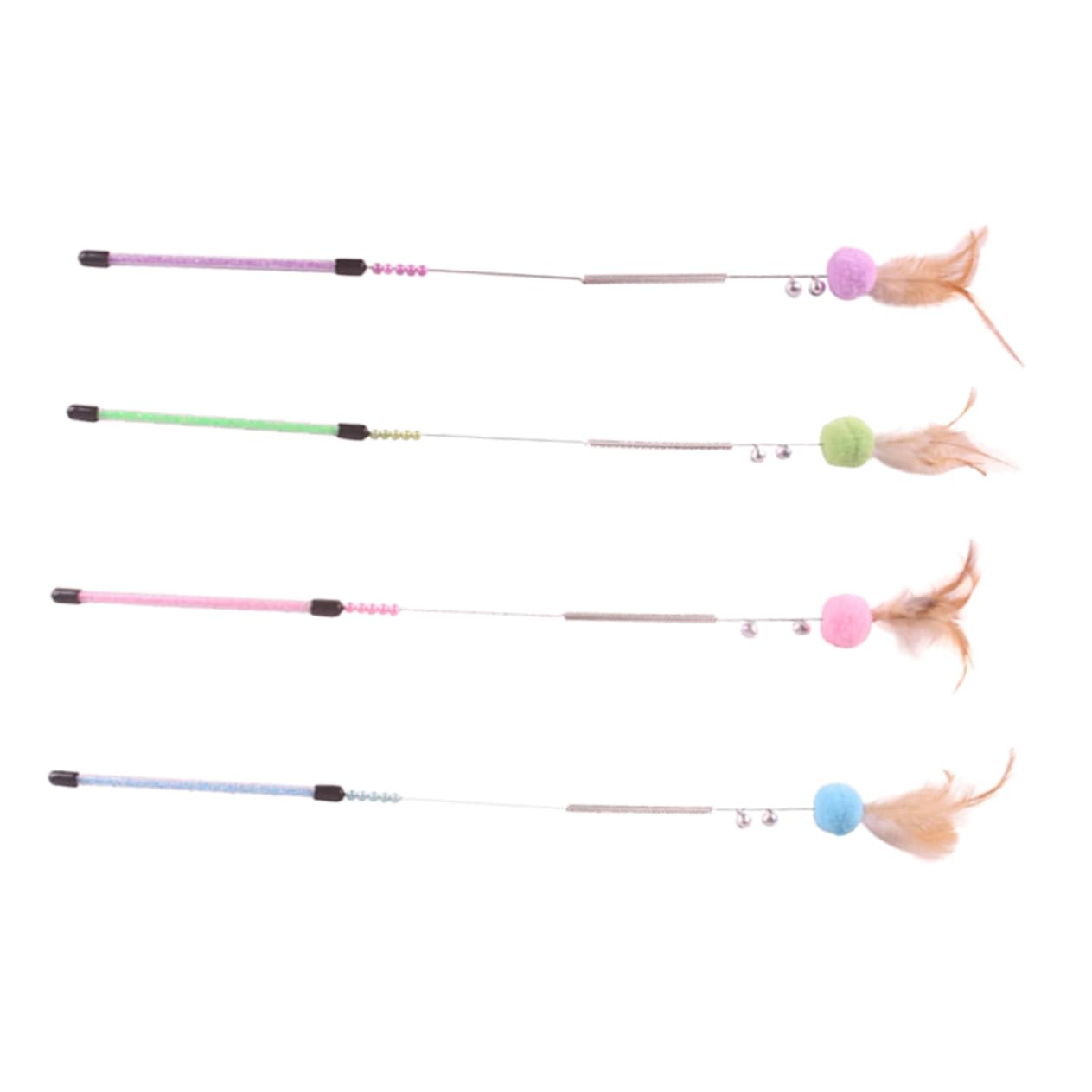 DOITOOL 3ensembles Set De Jouets Peluche pour Chat à Teaser avec Boules Et Clochettes Couleurs Aléatoires