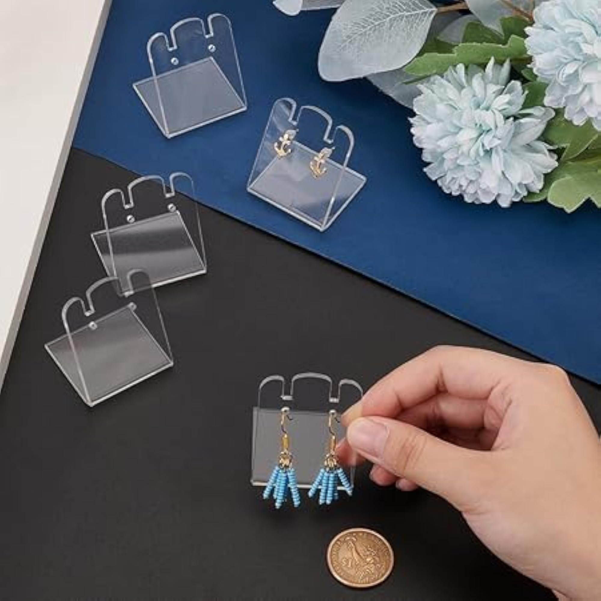 Clear Acrylic Earring Display Stands, 10-Pack
