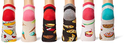 K. Bell Socks Womens 6 Pack Novelty No Show Low Cut Casual Sock, Donuts (Gray Heather Assorted), Shoe Size 4-10 Us #TOP2