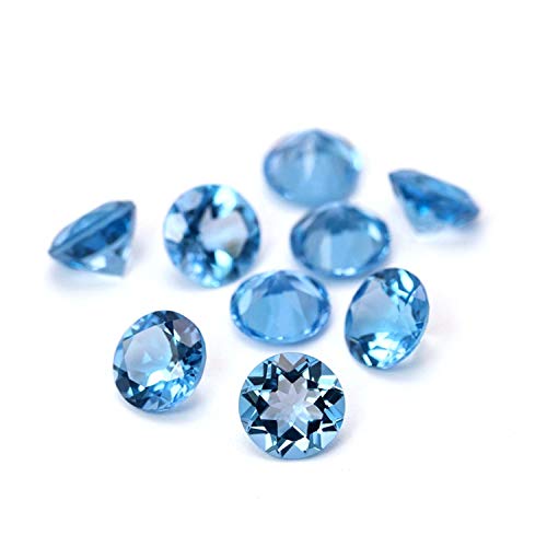 Pierre Semi-précieuse Topaze Bleue Suisse 2.5mm | Forme Ronde à Facettes