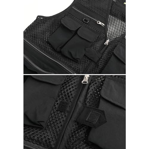 Image of Hbufnha Outdoor Fishing Hunting Vest Multi Pockets Work Cargo Jacket