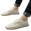 Men's Canvas Espadrilles Lace up Summer Shoes, Lightweight Casual Walking Trainers for Men, Woven Breathable Upper, Soft Flat Sole, Natural Jute Trim Design, Flexible & Airy Fit #1