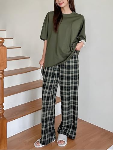 Image of KSHS Printed Round Neck Short Sleeve Nightsuit Set | Pajama Set | Casual Night Dress for Women