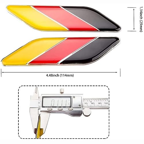 Image of Set /2Pcs 3D Germany Flag Car Emblem, Germany Car Body Fender Badge, German Flag Car Sticker Decals for BMW M Power, Audi R-line, Mercedes-Benz AMG Replacement Accessories