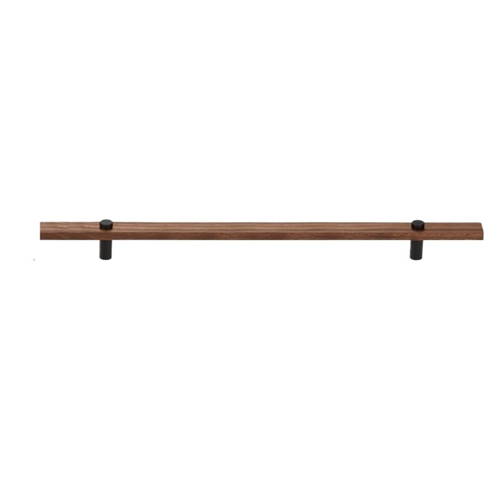 LADFRTYU Wooden Handles 2pcs Walnut Brass Furniture Handles Long Modern Pulls Cupboard Wardrobe Dresser Shoe Box Wine Bar Drawer Cabinet Knobs(L320xW22.5xH36xC224mm-C)