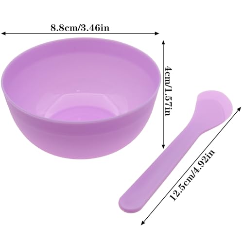Set 8 tazones y cucharas para slime plástico morado miniatura 2
