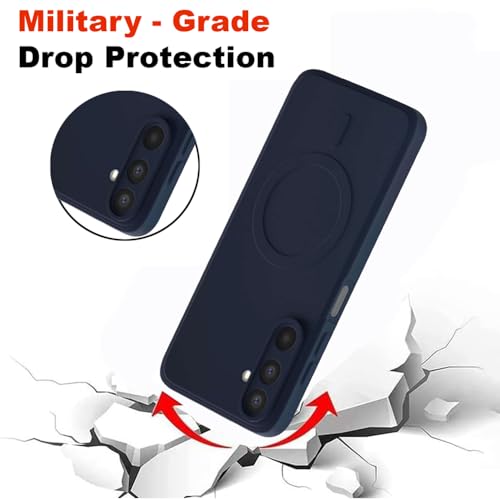 Image of Casotec Back Cover | MagFit Ring Design (Non-Magnetic) | Shockproof Protection | Anti-Slip Grip | Raised Camera Edges | Slim Protective Case for Samsung Galaxy A17 5G / F17 5G / M17 5G (Steel Blue)