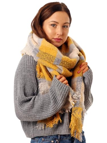 Style Slice Women's Tartan Plaid Blanket Scarf Oversized Shawl Wrap