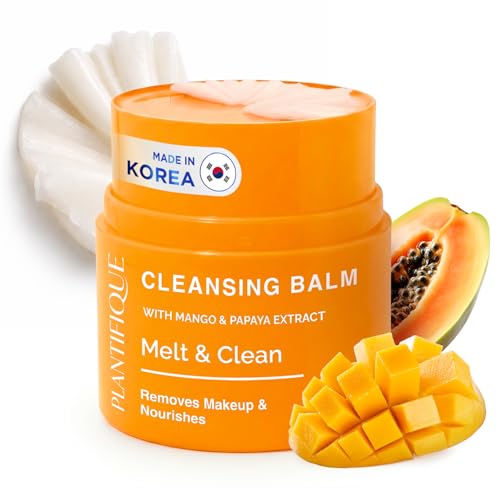 PLANTIFIQUE Bálsamo Desmaquillante Facial – Ácido Hialurónico y Ceramidas – Elimina Maquillaje Waterproof y Protector Solar – Cleansing Balm coreano, 40 g