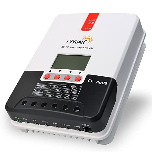 LVYUAN(リョクエン)MPPT 40Aソーラー充電コントローラー 最大入力1100w 最大電力点追従型(MPPT) 12V 24V 自動 最大PV 100V入力 ソーラー充放電 太陽光発電用 遠隔監視&操作 高性能 99.9%の追跡効率と保護機能 多種類のバッテリーに対応 ML2440【日本語説明書付き】 - LVYUAN - 商品画像