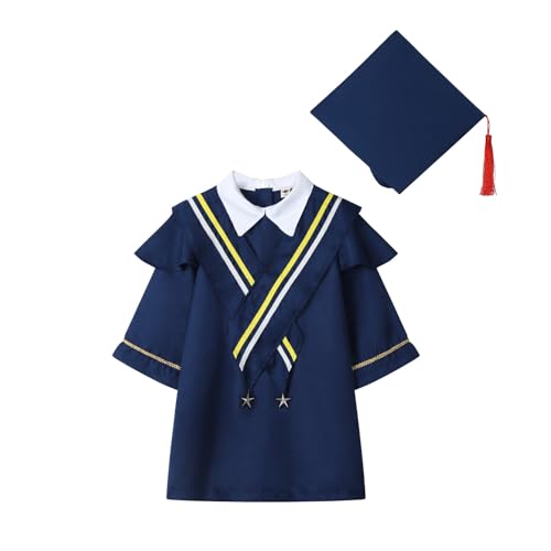 2-12T Kindergarten Graduation Cap and Gown Set with Tassel for Homeschool Child Preschool Nursery Primary School