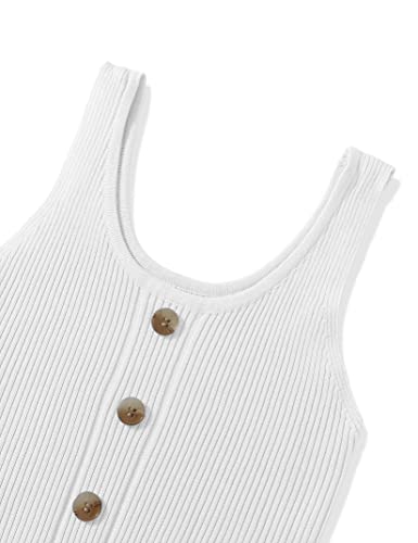 Image of Girls Button Up Tank Top Sleeveless Kids Cute Knit Sweater Vest School Trendy Strap Camisole Undershirt Knitwear