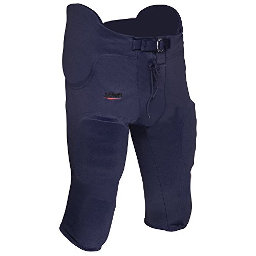 Schutt Sports Poly-Knit All-in-One Varsity Football Pants with Integrated Pads Navy Blue, Small