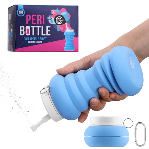 Cynpel Bidet Portatil para Postparto - Bidé Portátil Plegable de 600 ml para Mujeres - Bide portatil para maternidad postparto - Botella de lavado perineal posparto - Azul