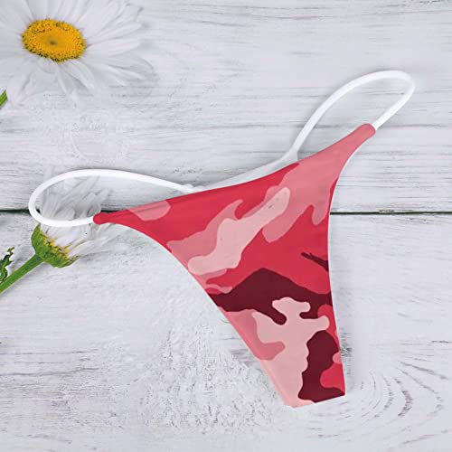 G String Thongs For Women Camo Thongs Women Sexy G Strings Camouflage Panties High Waist Underwear Thong String Tangas T Back Soft Lingerie Briefs Thongs For Women Breathable Low Rise #TOP4