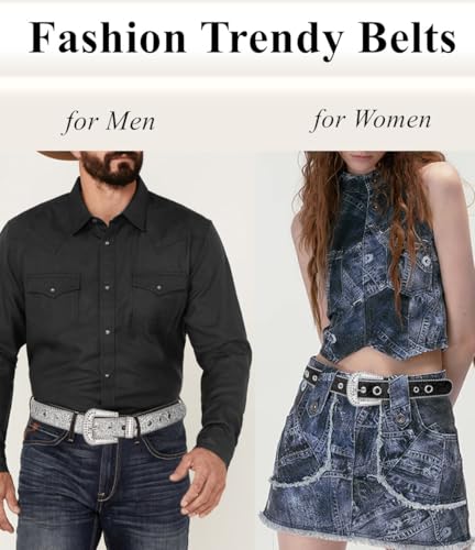 Women Men Rhinestone Belts BB Glitter Bling Western Cowgirl Cowboy Sparkly Studded Belt for Jeans Plus Size3