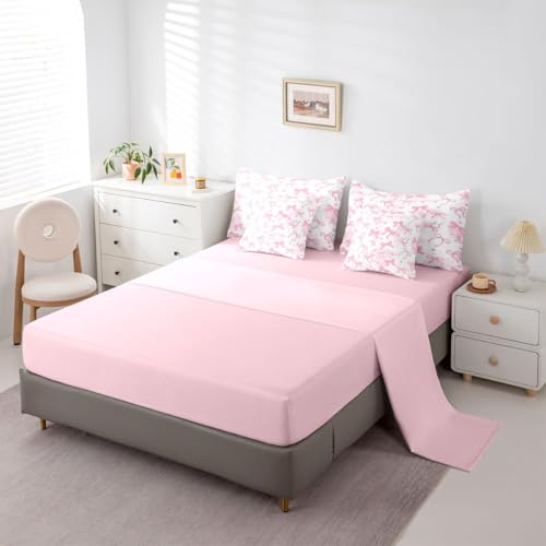 Feelyou Pink Bow Comforter Set Twin Size 7 Pieces for Kids — view 5