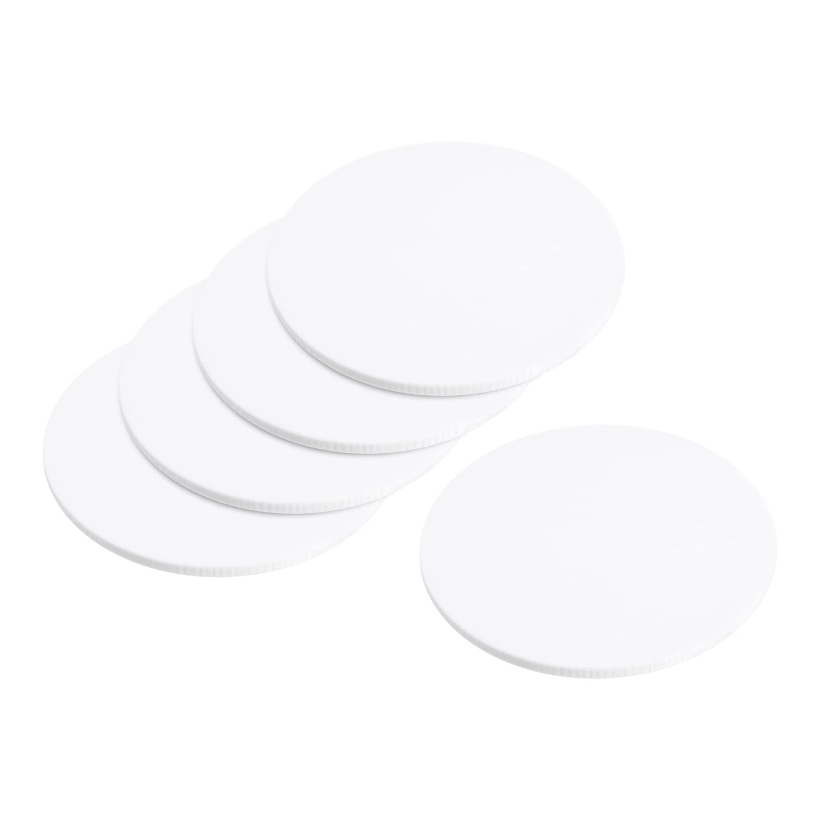 sourcing map 50MM Round Miniature Model Bases, 2MM Thick Circular Base, White Pack of 10