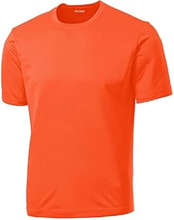 DRIEQUIP Men's Short Sleeve Moisture Wicking T-Shirt-Neonorange-XL