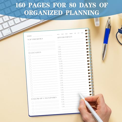 Cute Daily Planner Undated & To Do List Notebook for Work: With Hourly Schedule, 80 days Day on a Page Planner for Life Tasks - Day & Hour Agenda, Organizer Journal For Women or Men Purple