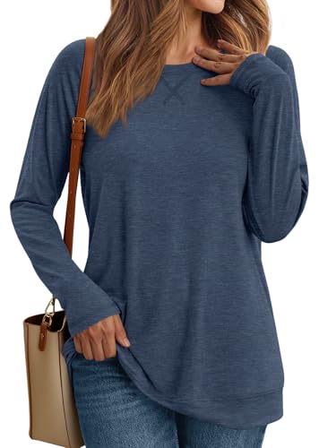 Image of AUTOMET Womens Long Sleeve Crewneck Shirts Fall Tops