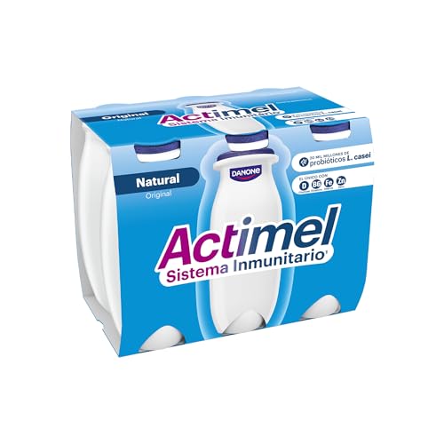 Actimel Yogur bebible natural - con probioticos, fermentos y vitaminas - Pack 6x100g