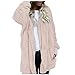 Xmiral Cardigan Invernale di Media Lunghezza in Tinta Unita da Donna Giacca Calda Double-Face in Peluche Cappotto Allentato con Tasca Cappotto Belli ( S,Rosa )