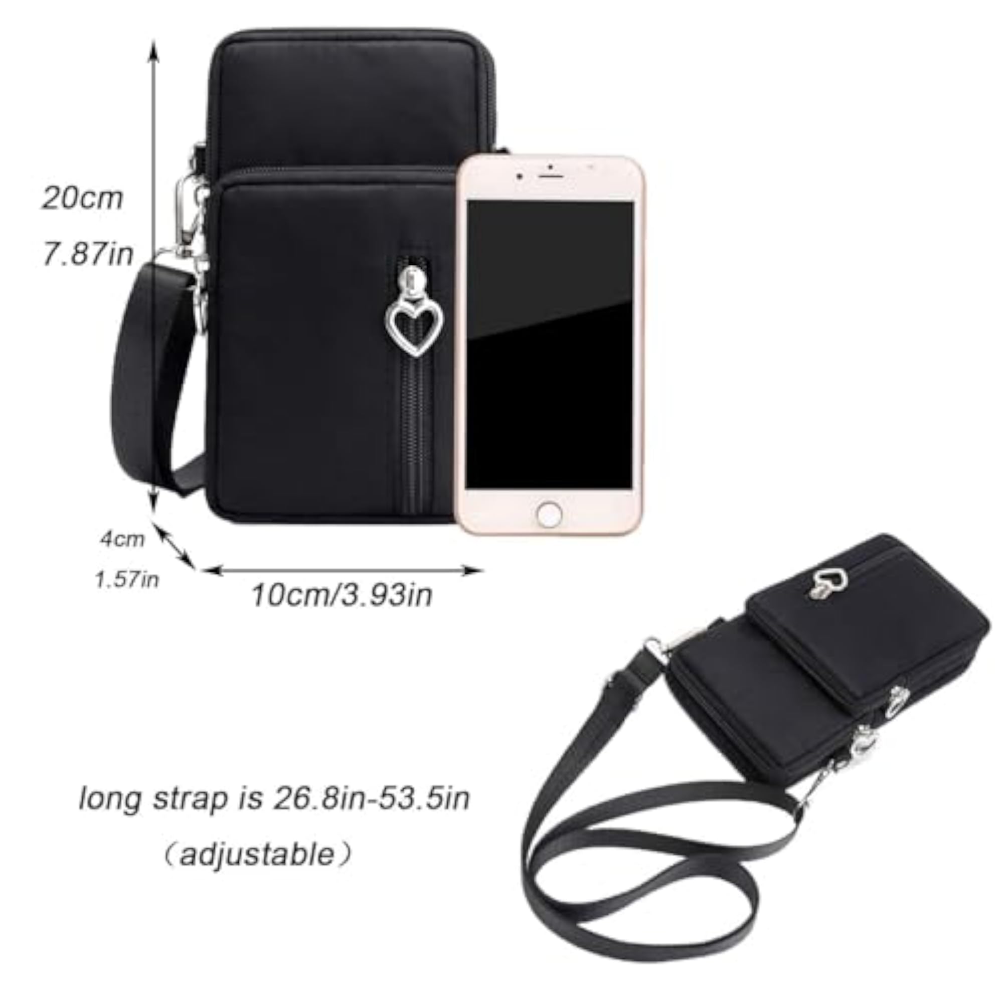 Reliable Cell Phone Bag, Water Repellent Nylon Crossbody