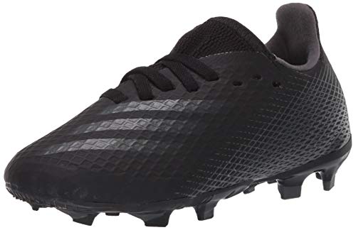 adidas Boy's X GHOSTED.3 Soccer Shoe, Black/Grey/Black(Firm Ground), 3 Little Kid