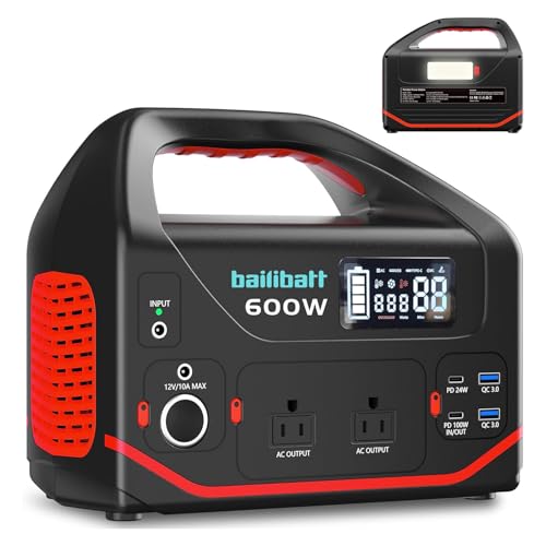Portable Power Station 600W 293Wh Camping Lithium...