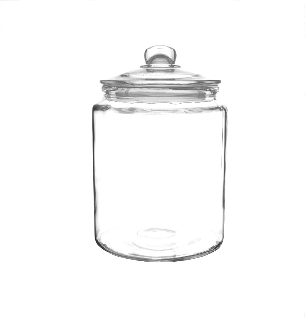 Olympia Biscotti Biscuit Cookie Jar with Lid 6.5 Litre, Clear Glass, Size: 293(H) x 200(Dia) mm - Sweets, Confectionery, Cereal, Pasta, Dry Food Storage Jar - Vintage Style, Dishwasher Safe | GM581