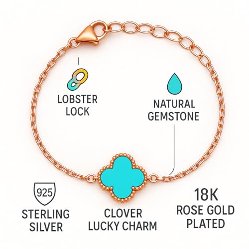 Image of Lucky Charm Clover Bracelet for Women | 925 Sterling Silver with 18K Gold Plating | Adjustable & Anti-Tarnish | Stylish Designer-Inspired Jewelry