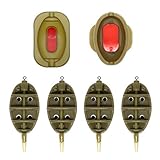 SAMSFX Inline Method Feeders Set with Quick Release Moulds for Carp Fishing Bait Holder Tool (15g,20g,25g,35g)