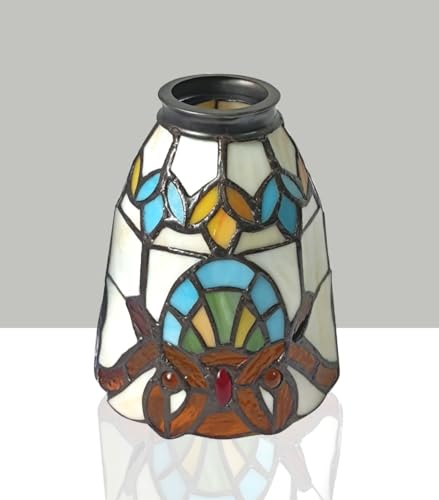 Tiffany Style Lamp Shade Only, Chandelier and Wall Lamp Replacement Shade, NAD06001, Baroque Style, Stained Glass Chimney, Dual Use, Multi-colored by NADUOXRK